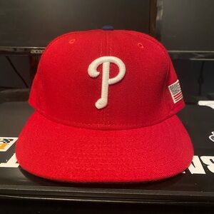 Philadelphia Phillies Fitted Hat - Size 7 1/4 - American Flag